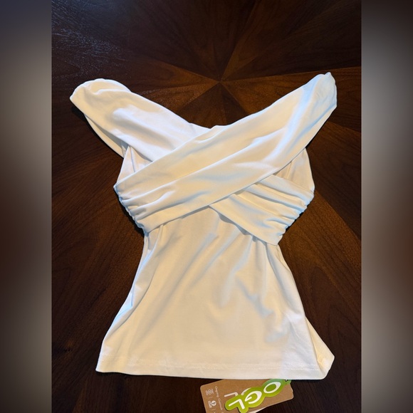 OGL Criss Cross Off Shoulder New Airy Brami Top PURE WHITE XS - Picture 3 of 8